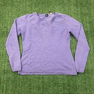 Vintage Y2K Gap Lambswool Sweater Purple V-Neck Lavender Knit Top